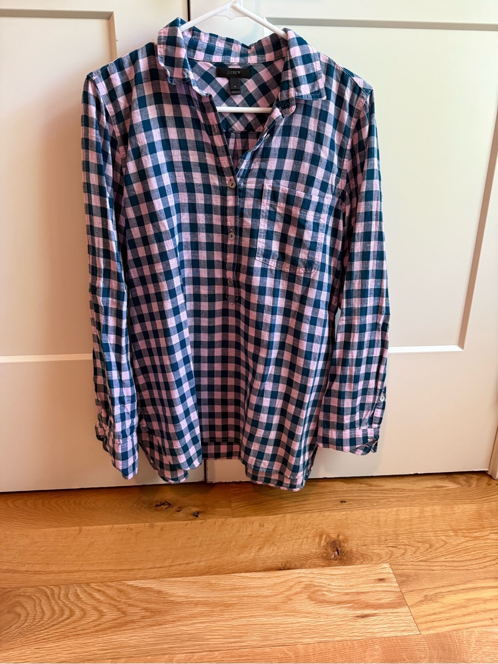 Classic Dark Green and Pink Check Shirt - Relaxed Womens Popover